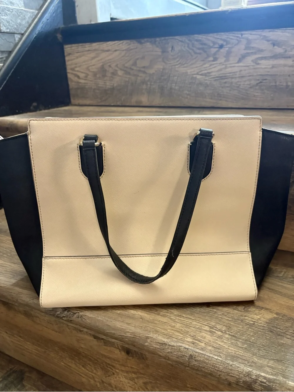 kate spade Beige and Black Structured Tote